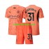 Camisola Manchester City Ederson M 31 Guarda-redes Criança Equipamento Segundo 2024-2025 Manga Curta